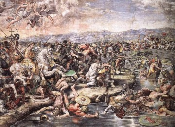 Detalle de la batalla de Pons Milvius1 Maestro del Renacimiento Rafael Pinturas al óleo